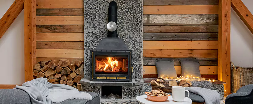 Thelin Hearth Products Direct Vent Gas Stove Fireplace Inspection in Somerset, Massachusetts